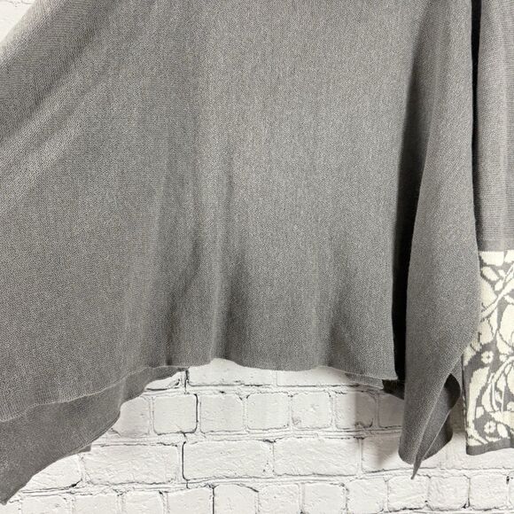 NEW Tom Gutie Baby Alpaca Poncho Yovana Flores Turtleneck Sweater Gray Women S - Picture 11 of 14